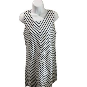 Tiana B. Blue‎ and White Stripe Dress Sleeveless Cotton Size 12
